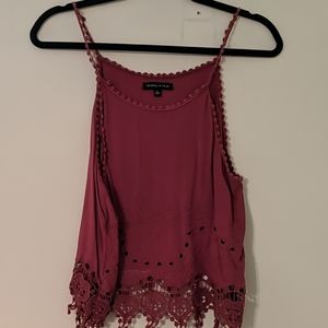 Kendall & Kylie Burgundy Tank Top